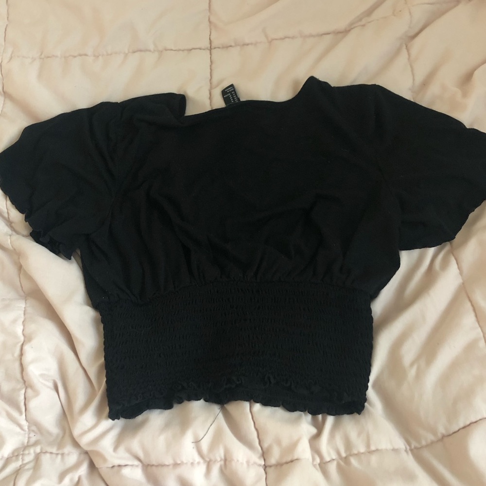 Black button down crop - Picture 3 of 4